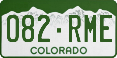 CO license plate 082RME