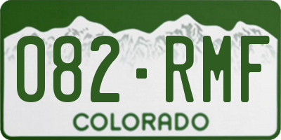 CO license plate 082RMF
