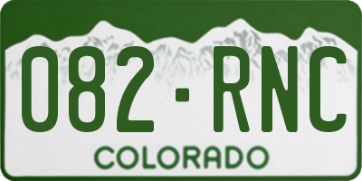 CO license plate 082RNC