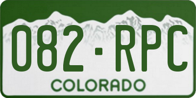 CO license plate 082RPC
