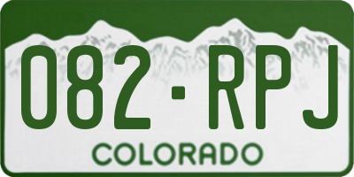 CO license plate 082RPJ