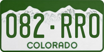 CO license plate 082RRO