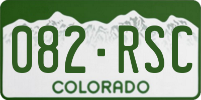 CO license plate 082RSC