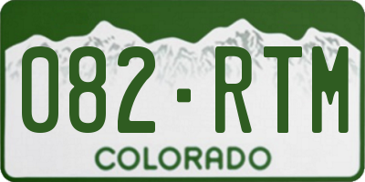 CO license plate 082RTM