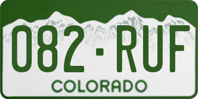 CO license plate 082RUF