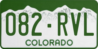CO license plate 082RVL