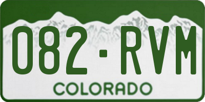 CO license plate 082RVM