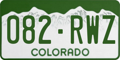 CO license plate 082RWZ