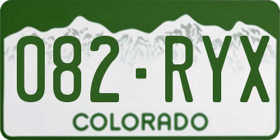 CO license plate 082RYX