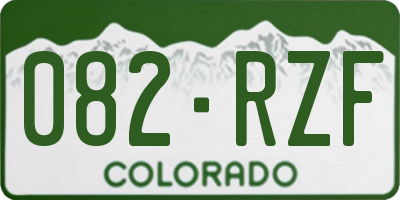 CO license plate 082RZF