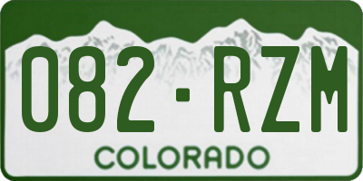CO license plate 082RZM