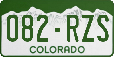 CO license plate 082RZS