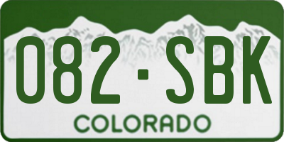 CO license plate 082SBK