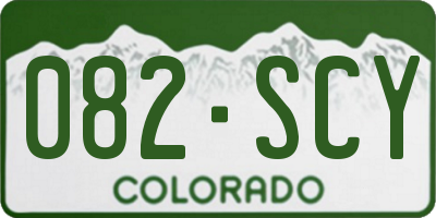 CO license plate 082SCY