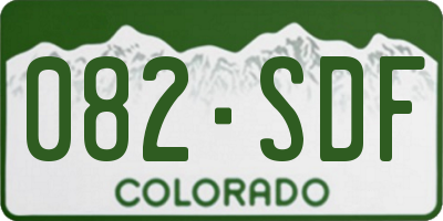 CO license plate 082SDF