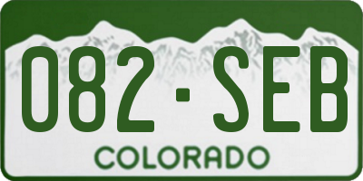 CO license plate 082SEB