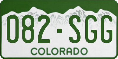 CO license plate 082SGG