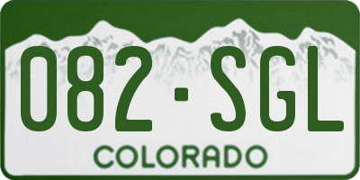 CO license plate 082SGL
