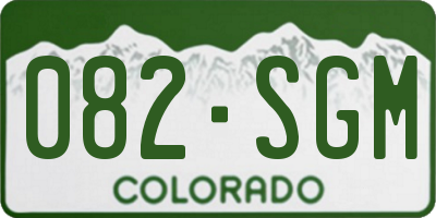 CO license plate 082SGM