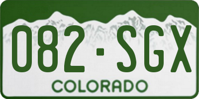 CO license plate 082SGX