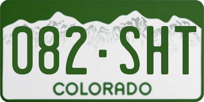 CO license plate 082SHT