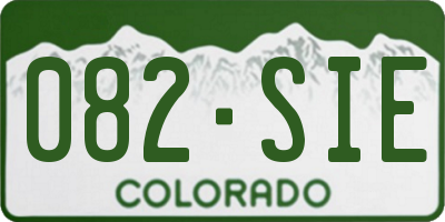 CO license plate 082SIE