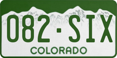 CO license plate 082SIX
