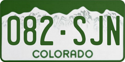CO license plate 082SJN