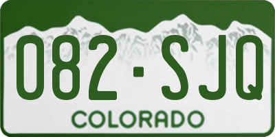 CO license plate 082SJQ
