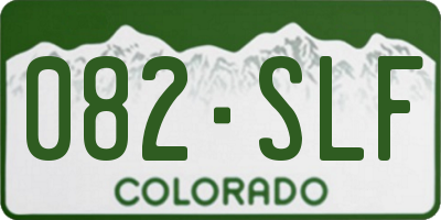 CO license plate 082SLF