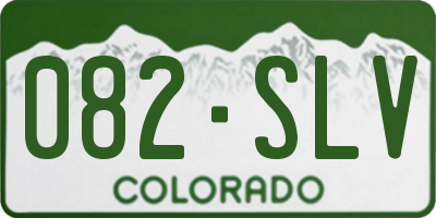 CO license plate 082SLV