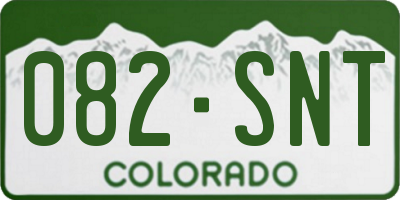 CO license plate 082SNT