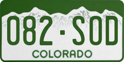 CO license plate 082SOD
