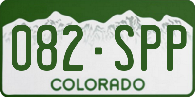 CO license plate 082SPP