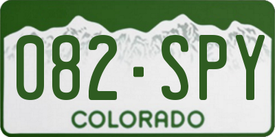 CO license plate 082SPY