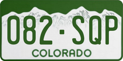 CO license plate 082SQP