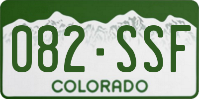 CO license plate 082SSF