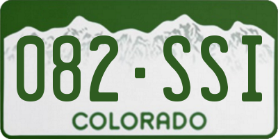 CO license plate 082SSI