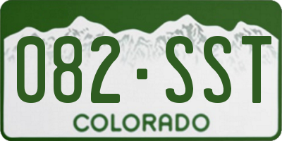 CO license plate 082SST