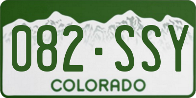 CO license plate 082SSY