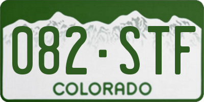 CO license plate 082STF