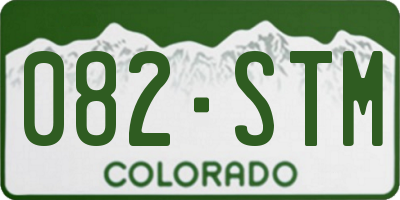 CO license plate 082STM