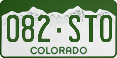 CO license plate 082STO