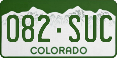 CO license plate 082SUC