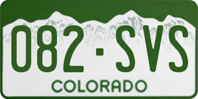 CO license plate 082SVS