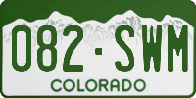 CO license plate 082SWM