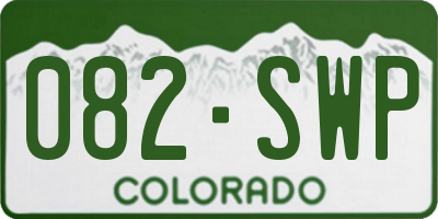 CO license plate 082SWP