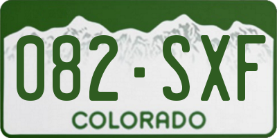 CO license plate 082SXF