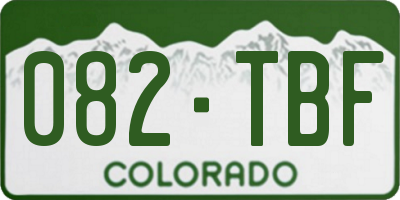 CO license plate 082TBF