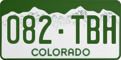 CO license plate 082TBH